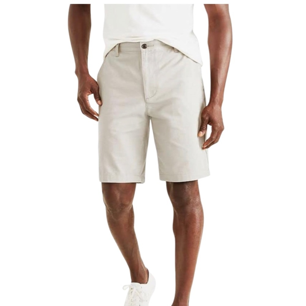 Dockers Perfect Shorts, Classic Fit, Flat Front, Light Tan, 100% Cotton, Size 29